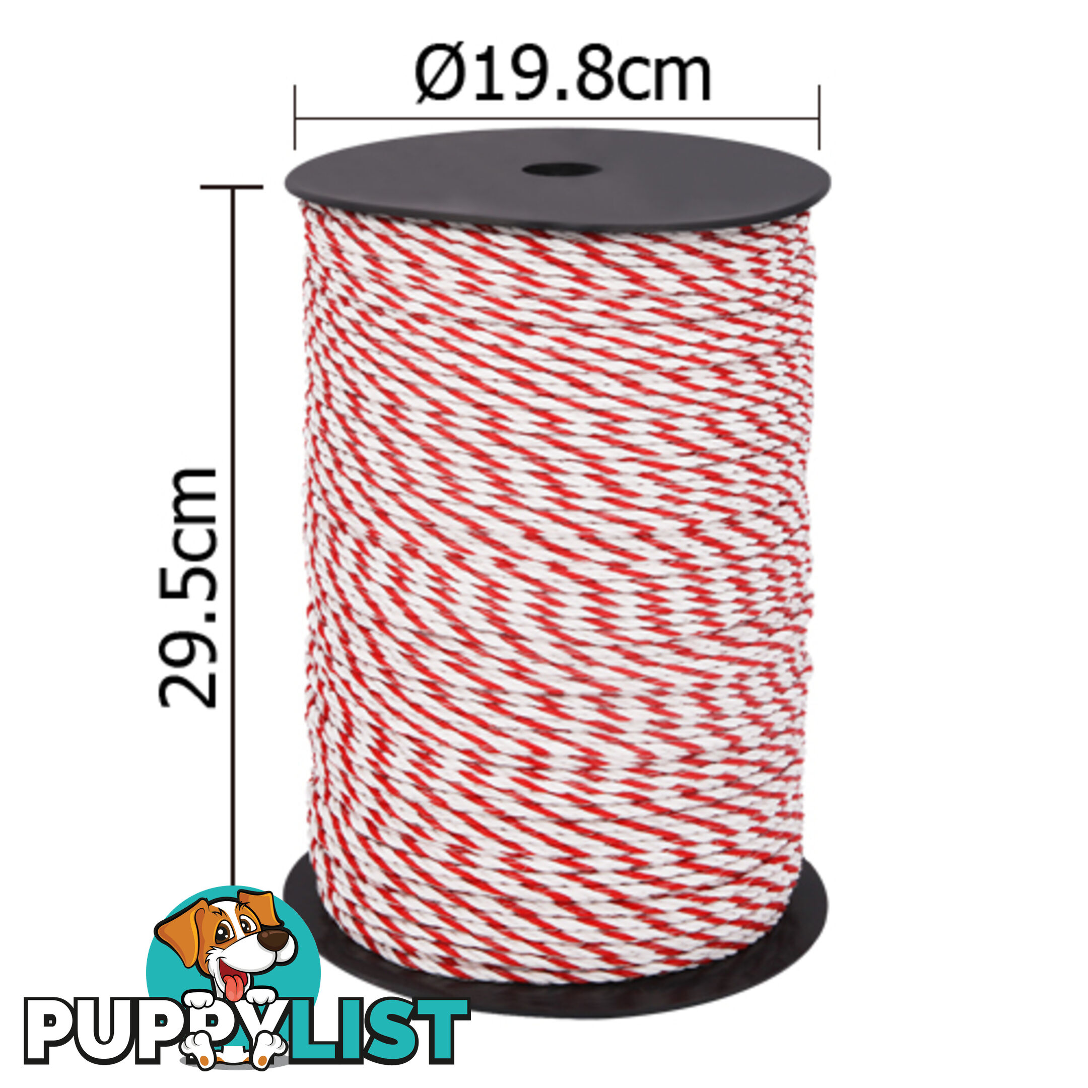 500m Poly Rope Roll Electric Fence Energiser Stainless Steel polyrope Insulator