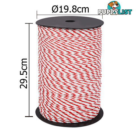 500m Poly Rope Roll Electric Fence Energiser Stainless Steel polyrope Insulator