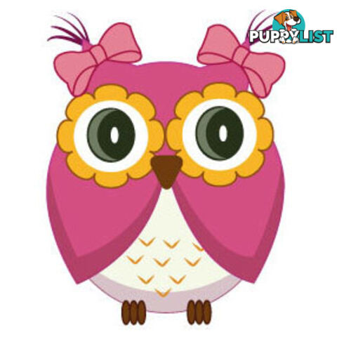 Cute pink owl Wall Sticker - Totally Movable