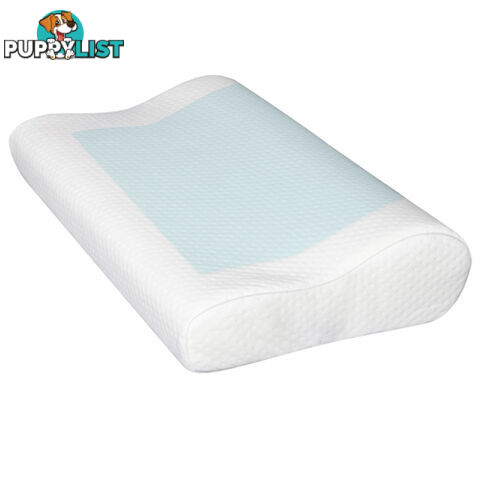 2 x Premium Cool Gel Top Memory Foam Pillow Contour Shape High Density