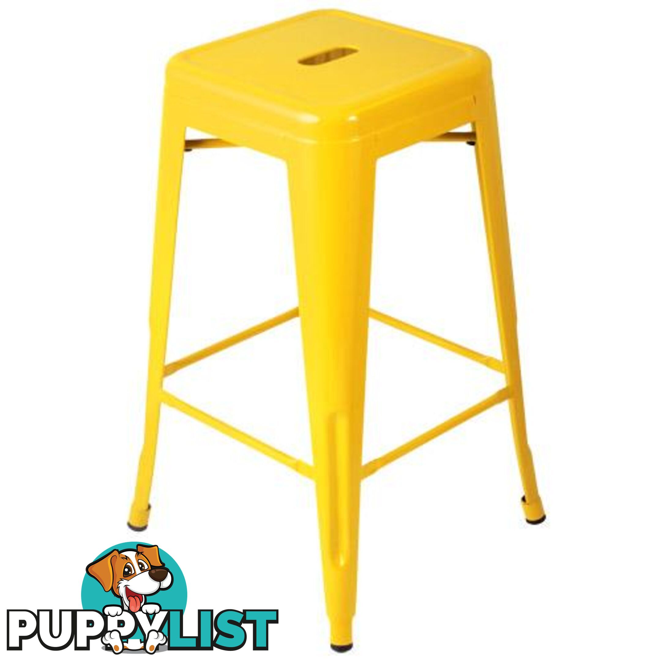 Set of 4 Replica Tolix Kitchen Bar Stool 66cm Yellow