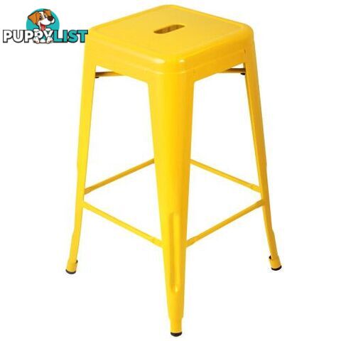 Set of 4 Replica Tolix Kitchen Bar Stool 66cm Yellow