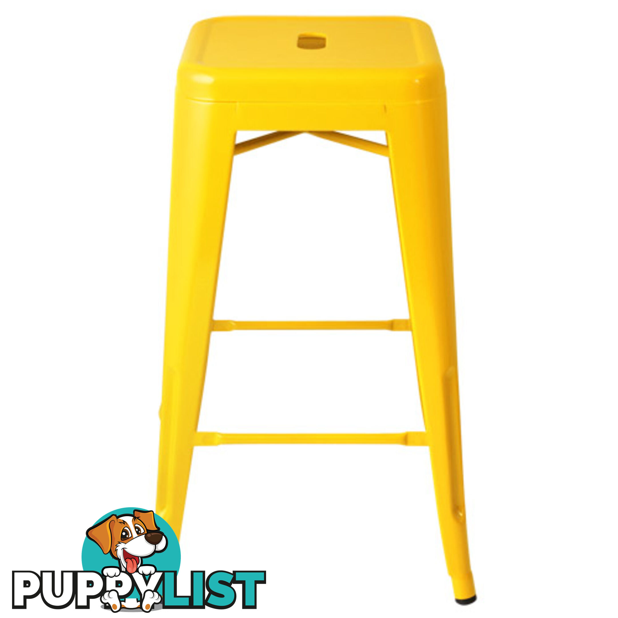 Set of 4 Replica Tolix Kitchen Bar Stool 66cm Yellow