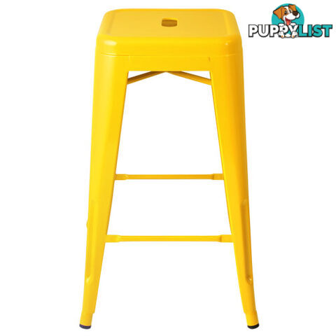 Set of 4 Replica Tolix Kitchen Bar Stool 66cm Yellow