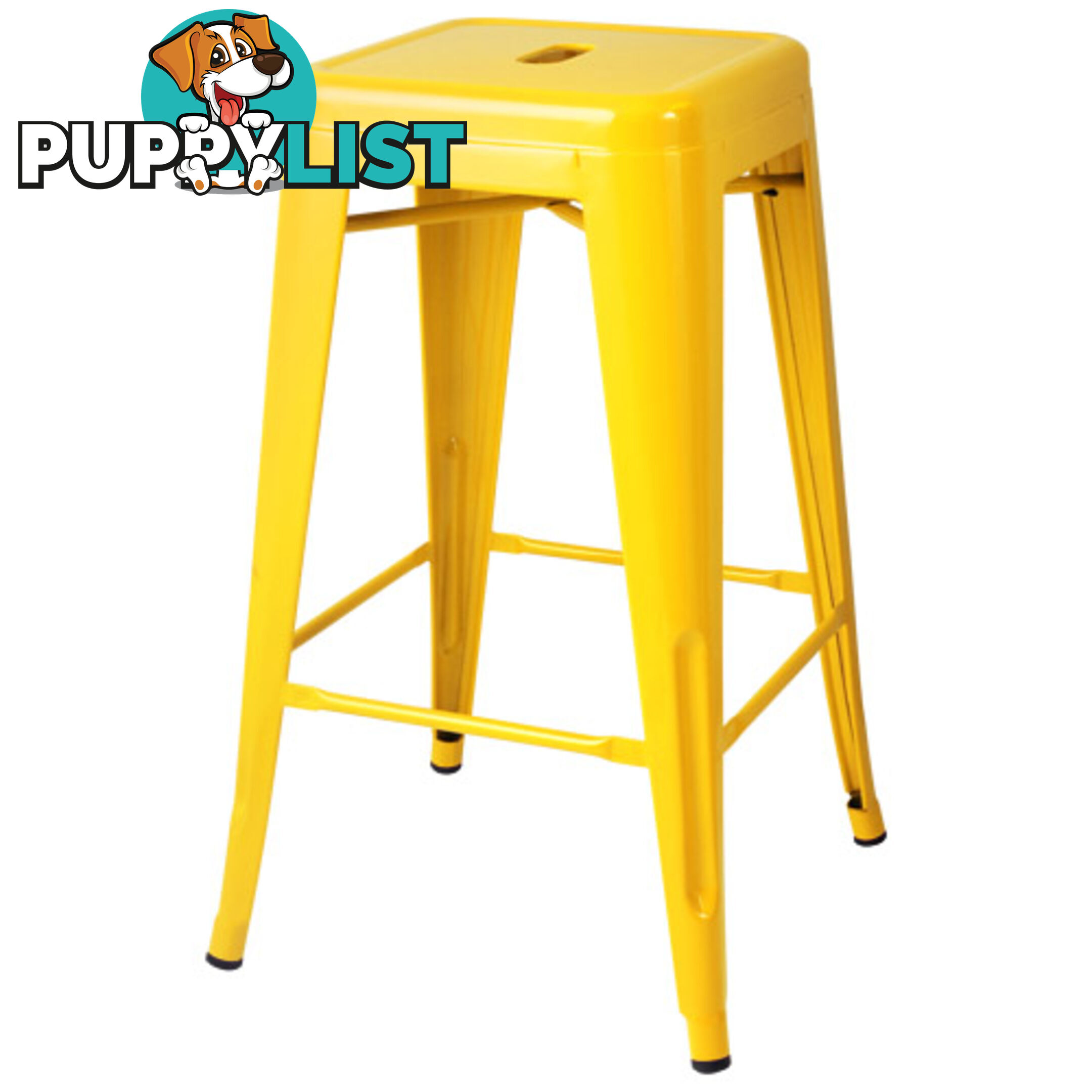 Set of 4 Replica Tolix Kitchen Bar Stool 66cm Yellow