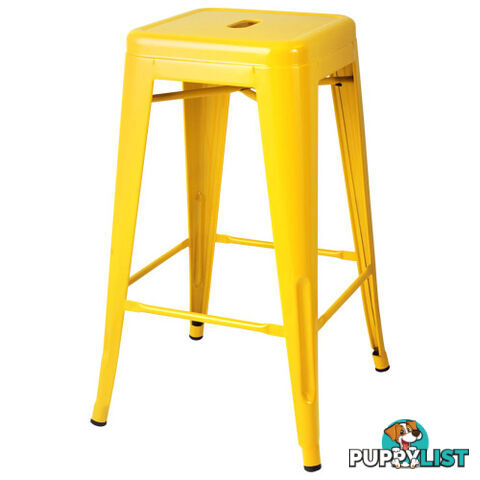 Set of 4 Replica Tolix Kitchen Bar Stool 66cm Yellow