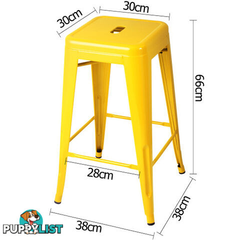 Set of 4 Replica Tolix Kitchen Bar Stool 66cm Yellow