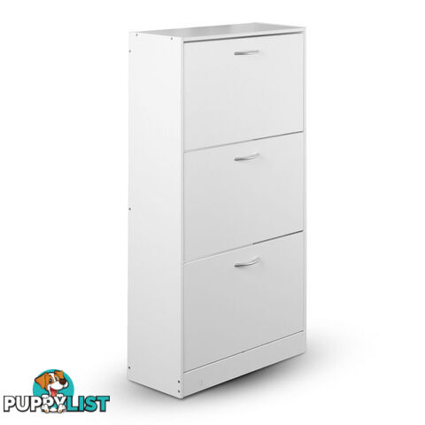 3 Drawers Chest Shoe Cabinet Storage Organizer White