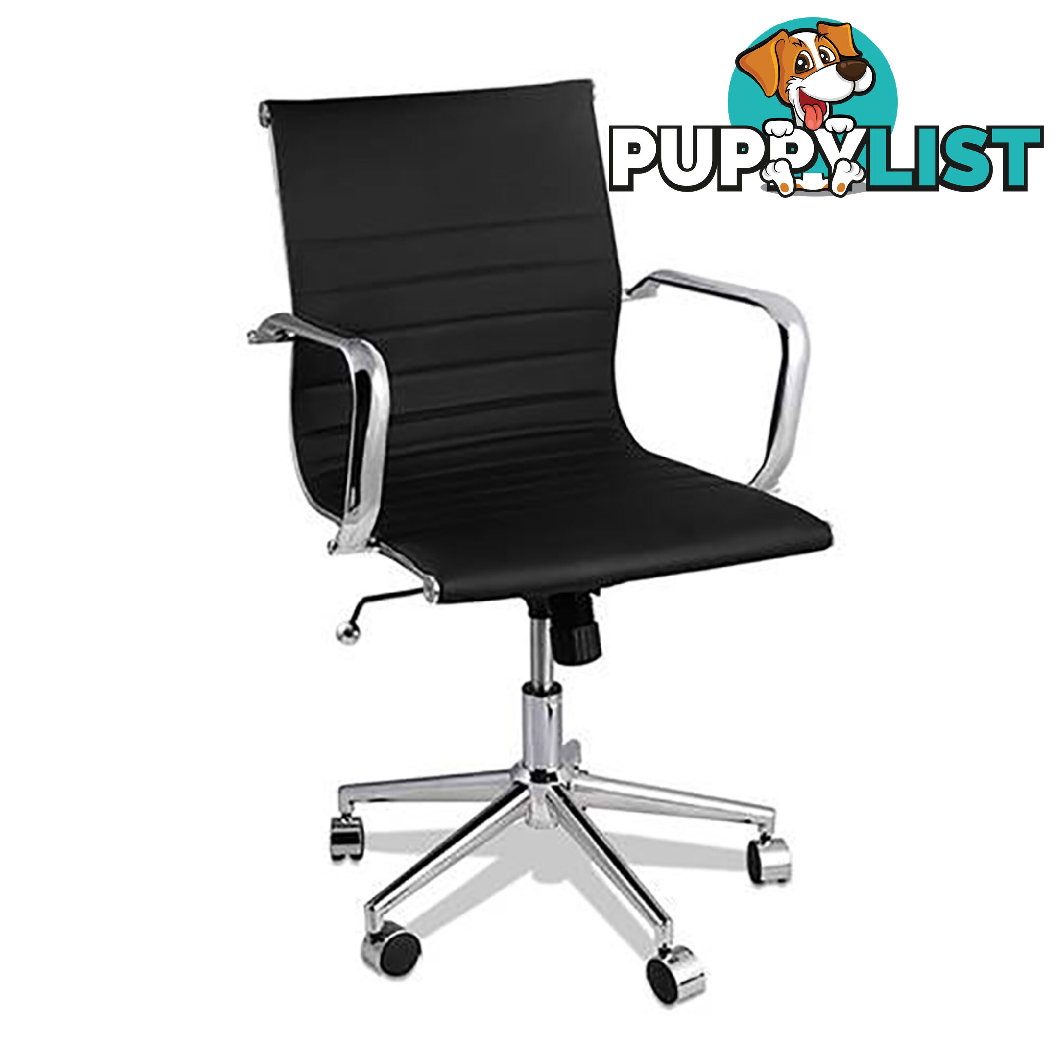 PU Leather Office Chair Eames Replica Executive Computer Work Ergonomic Black