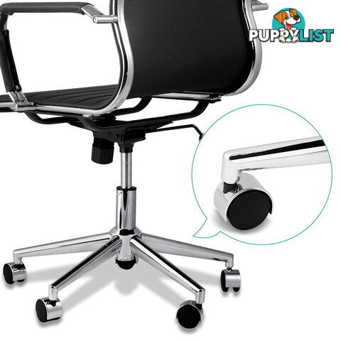 PU Leather Office Chair Eames Replica Executive Computer Work Ergonomic Black