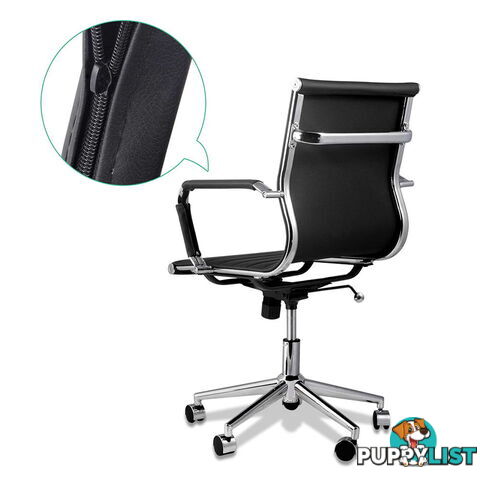 PU Leather Office Chair Eames Replica Executive Computer Work Ergonomic Black