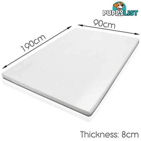 8cm Visco Elastic Memory Foam Mattress Topper Extra High Density Underlay Single