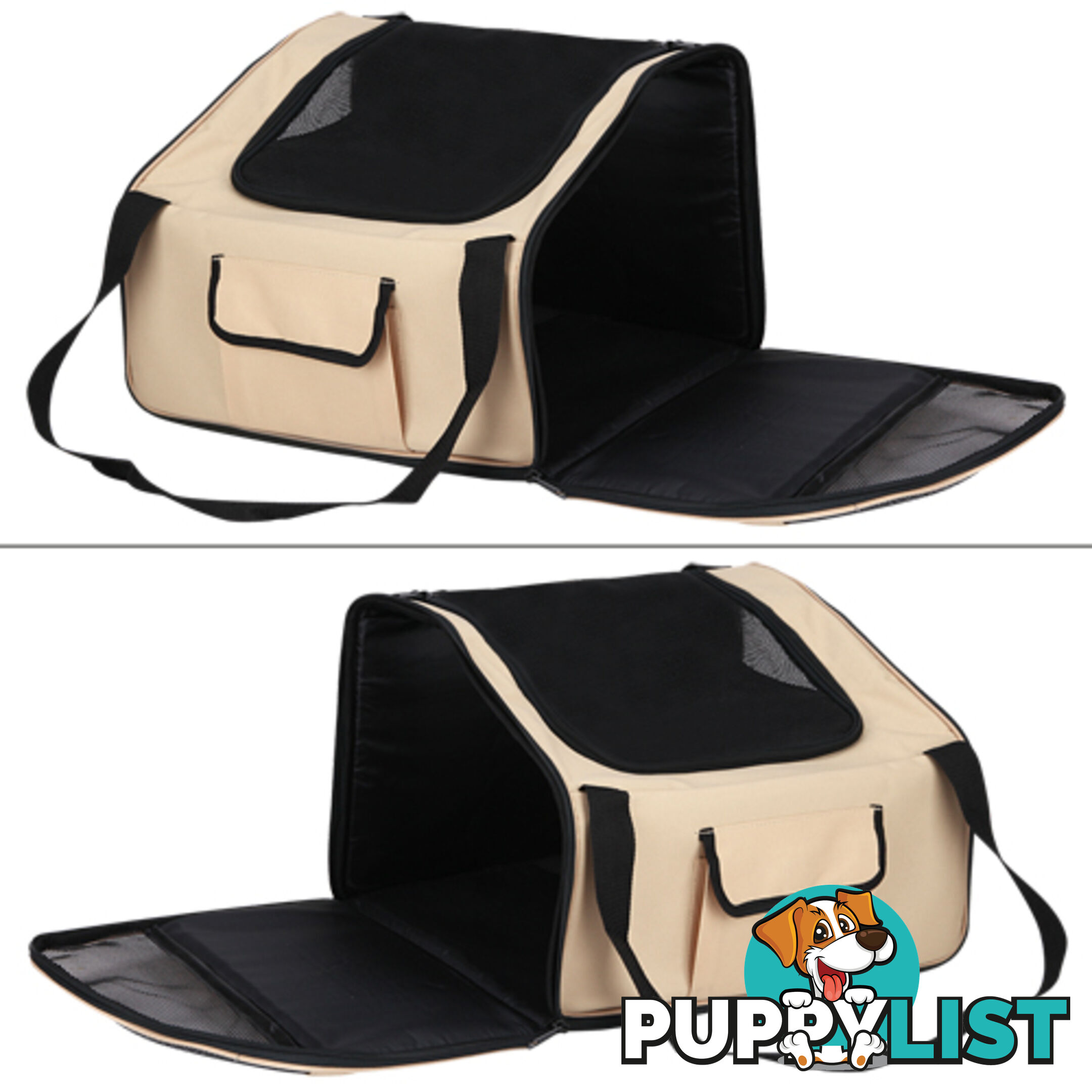 Pet Dog Cat Car Seat Carrier Travel Bag Small Beige