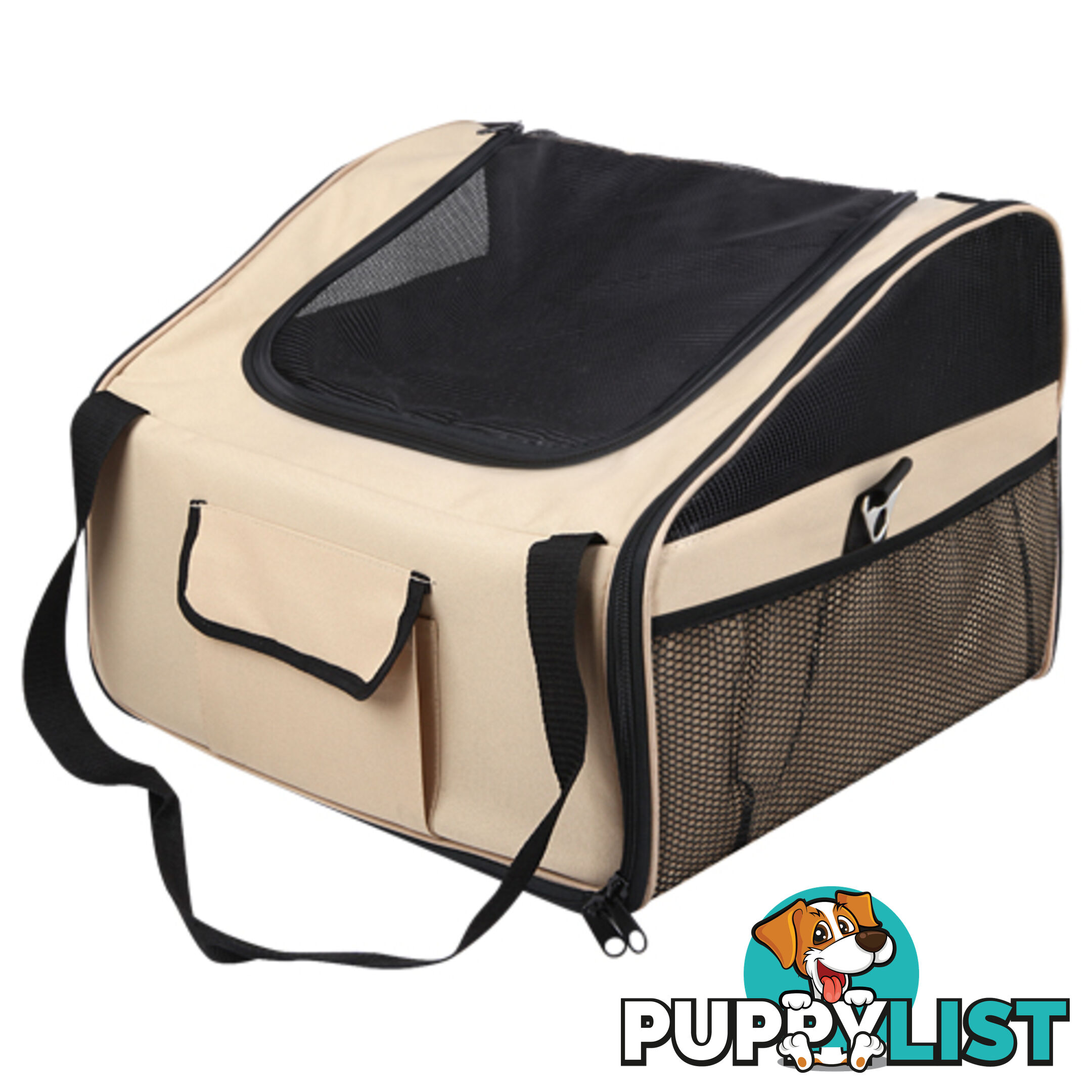 Pet Dog Cat Car Seat Carrier Travel Bag Small Beige