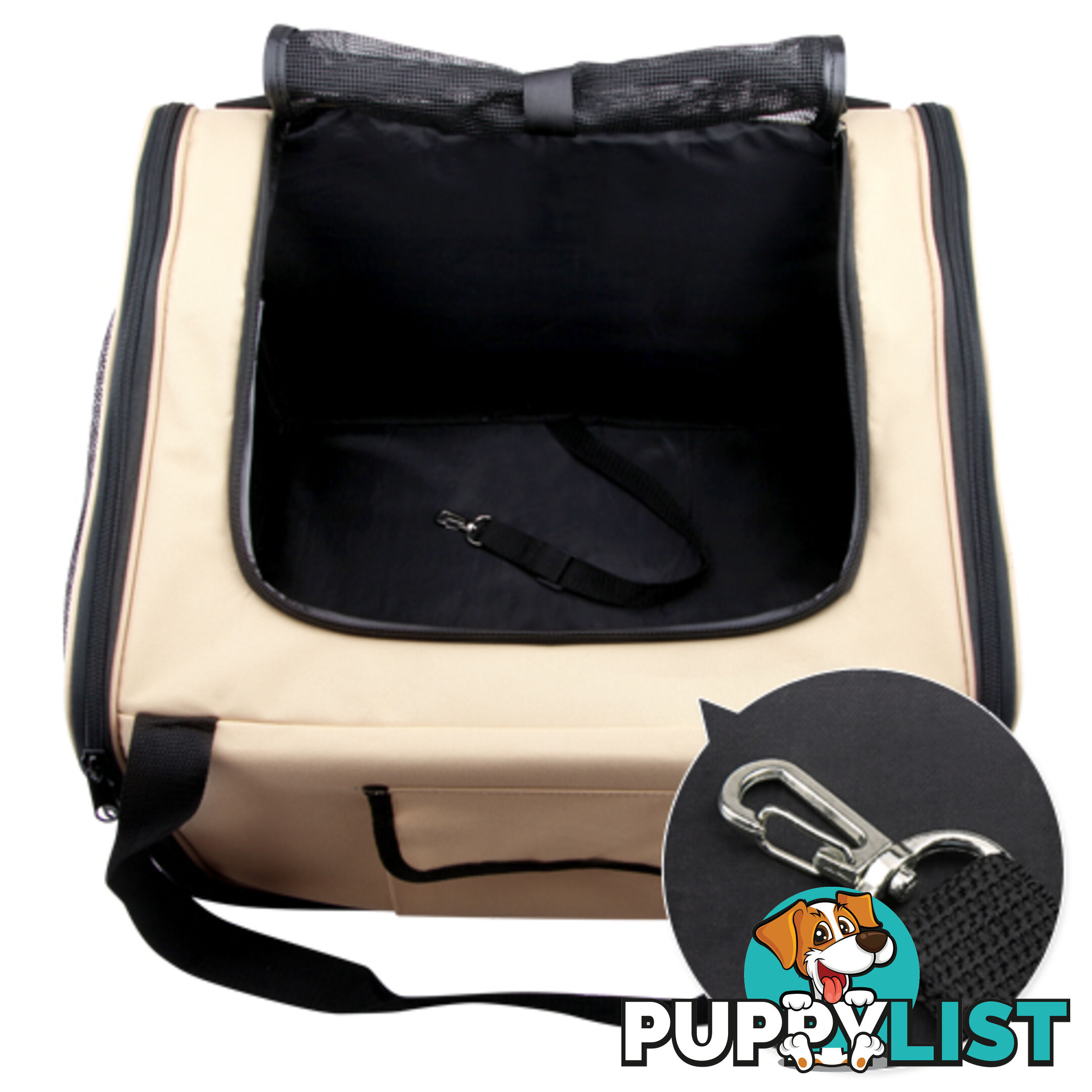 Pet Dog Cat Car Seat Carrier Travel Bag Small Beige