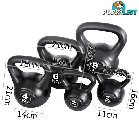 Kettle Bells Set Weight Training Kit Gym Fitness Exercise Lift Kettlebell