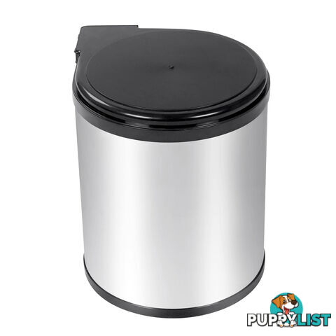 Swing Out Bin Kitchen Pull Out Garbage Waste Rubbish Trash Stainless Steel 14L