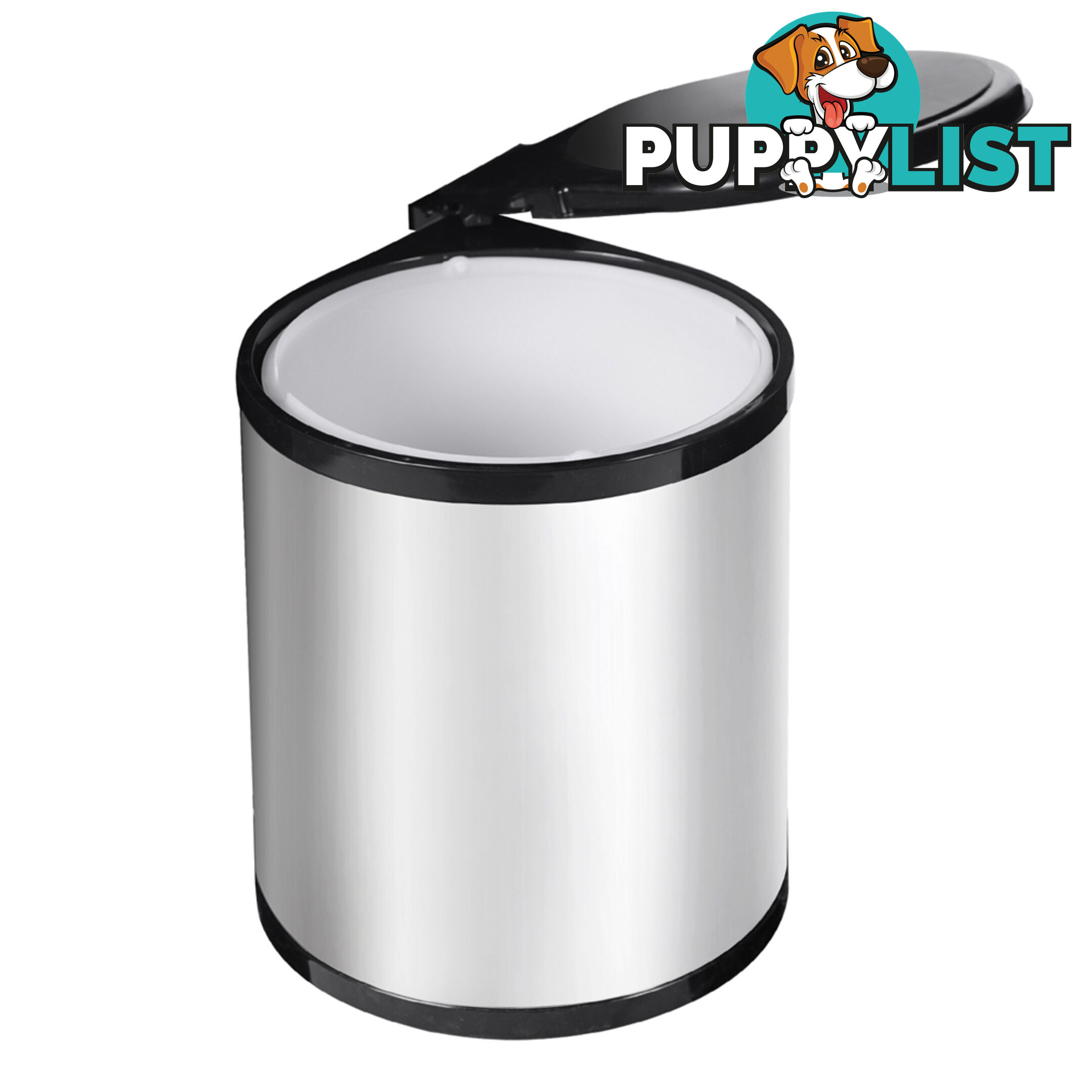 Swing Out Bin Kitchen Pull Out Garbage Waste Rubbish Trash Stainless Steel 14L