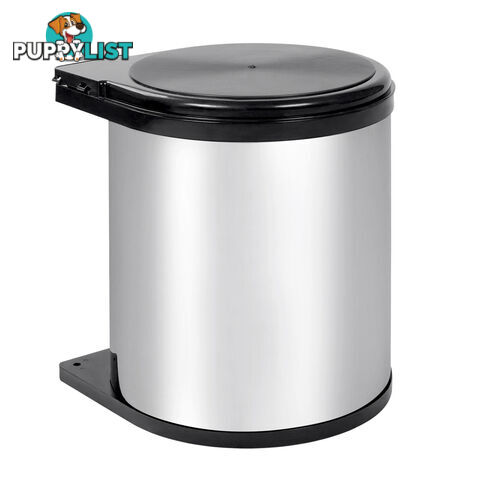 Swing Out Bin Kitchen Pull Out Garbage Waste Rubbish Trash Stainless Steel 14L