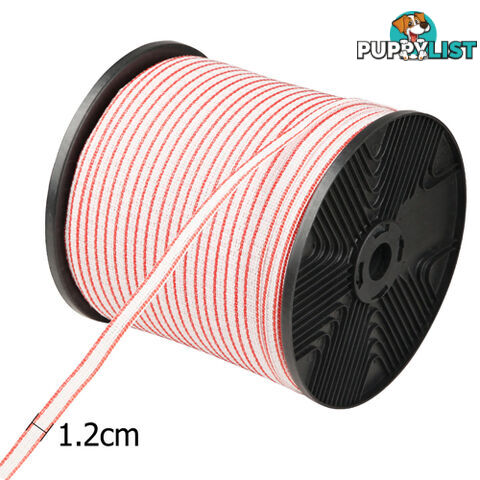 400m Poly Tape Electric Farm Fence Energiser Stainless Steel Polytape Insulator