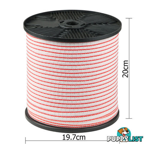 400m Poly Tape Electric Farm Fence Energiser Stainless Steel Polytape Insulator