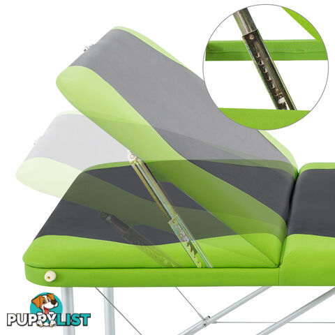 Aluminium Massage Table 3 Fold Green Black