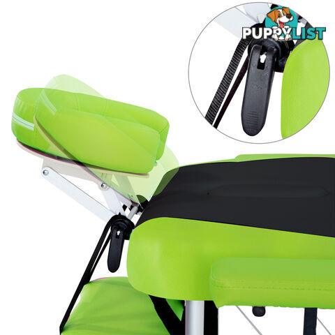 Aluminium Massage Table 3 Fold Green Black