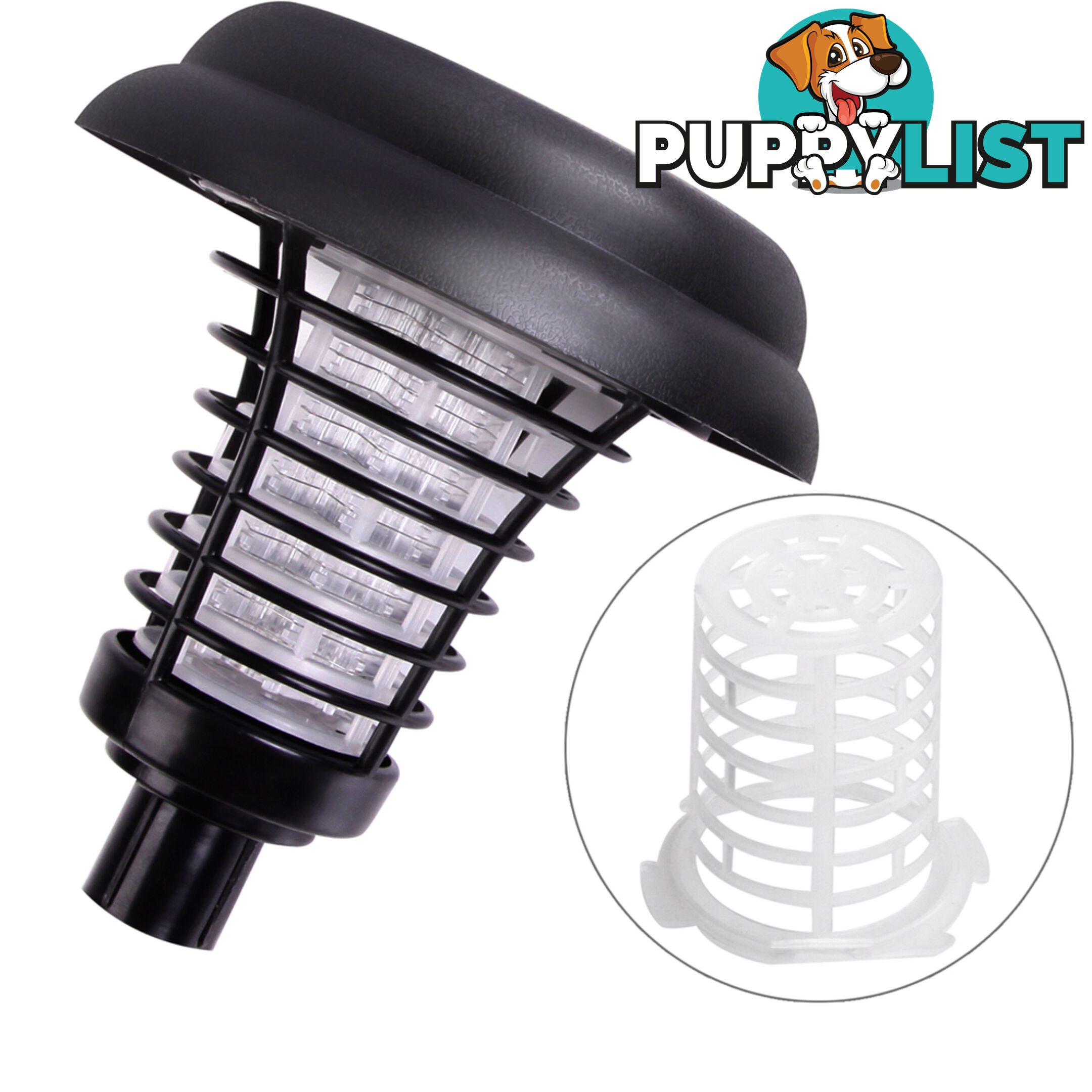 Set of 4 LED Solar Powered Bug Zapper Garden Light