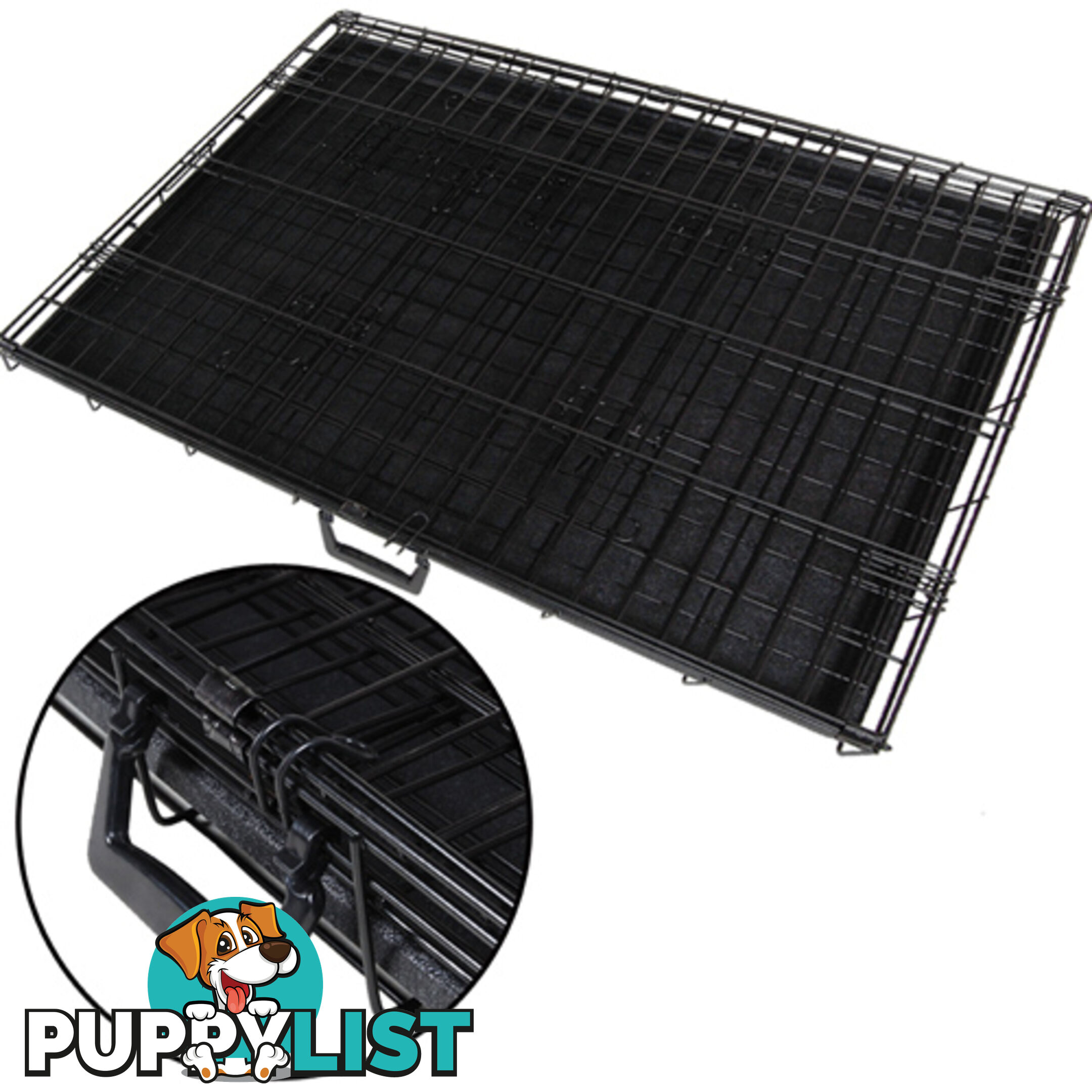 48&#34; Foldable Dog Cage Portable Crate Metal Fold Up Pet Cat Puppy House Kennel