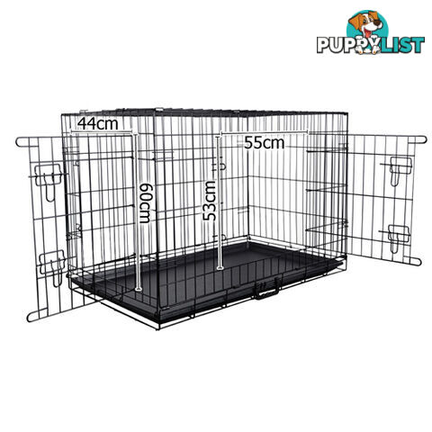 48&#34; Foldable Dog Cage Portable Crate Metal Fold Up Pet Cat Puppy House Kennel