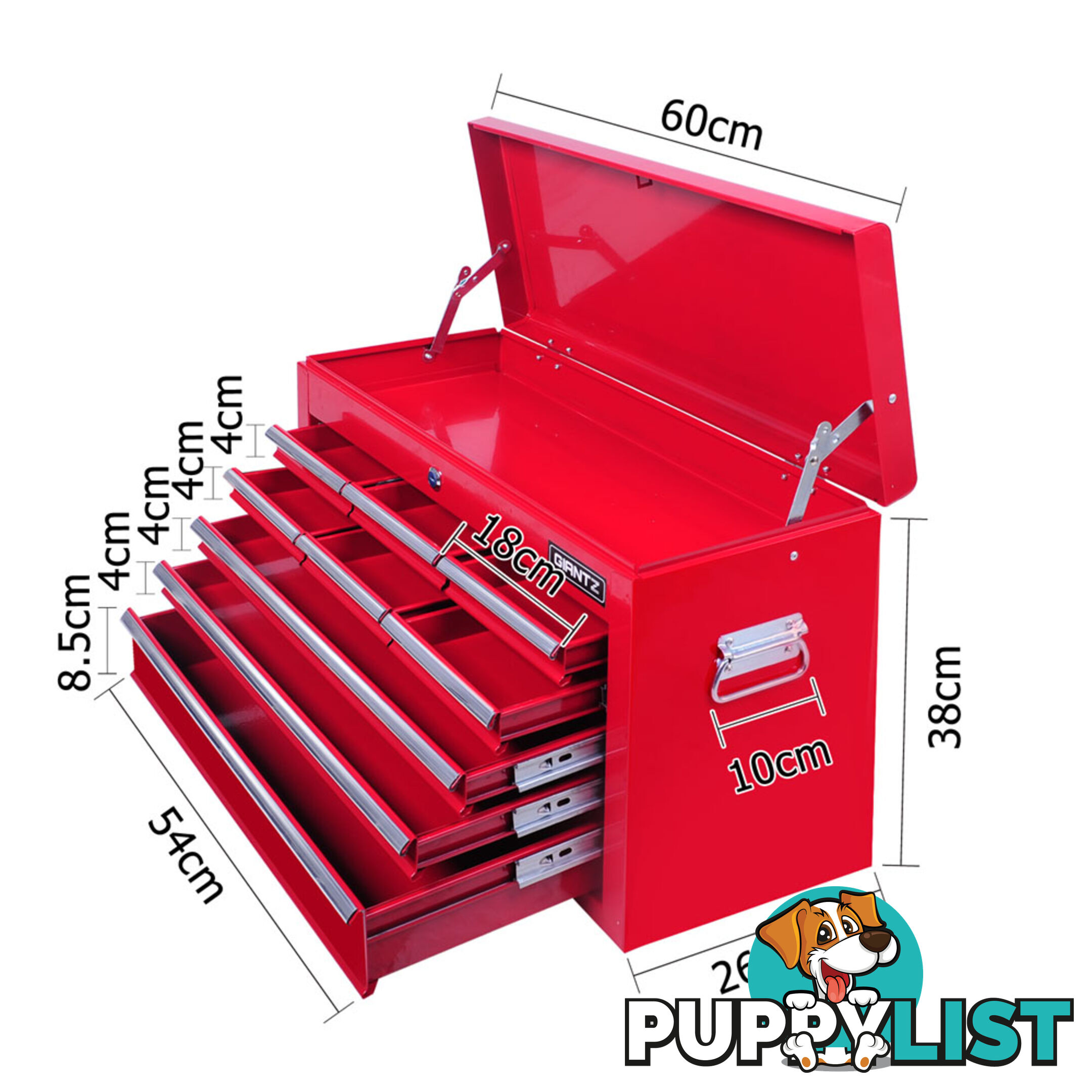 9 Drawers Tool Box Chest Red