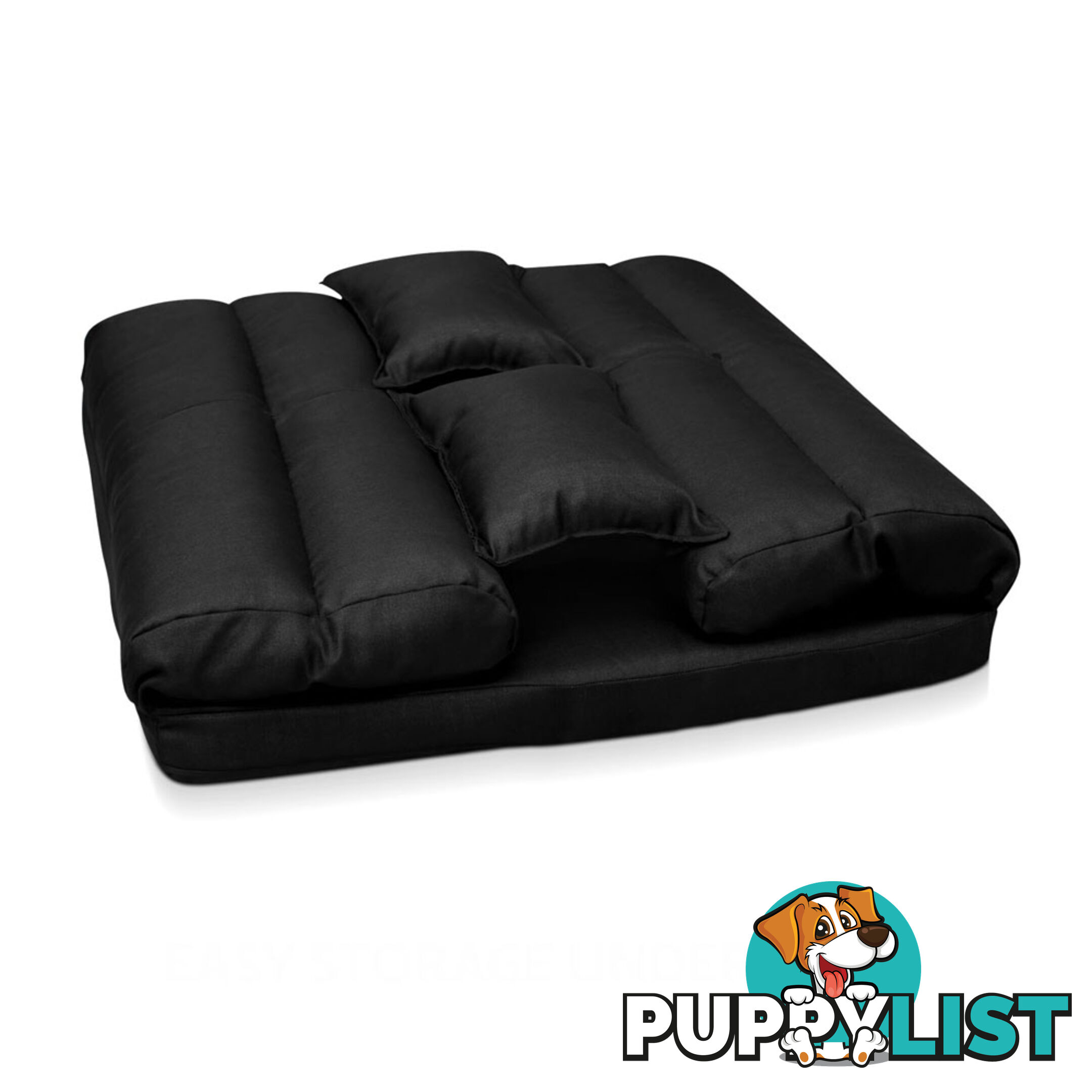 Double Size Adjustable Lounge Sofa - 5 positions Black