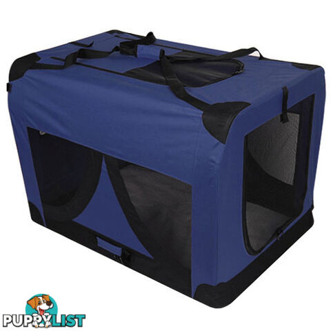 XL Pet Soft Cage Puppy Dog Cat Collapsible Crate Carrier Foldable Kennel Blue