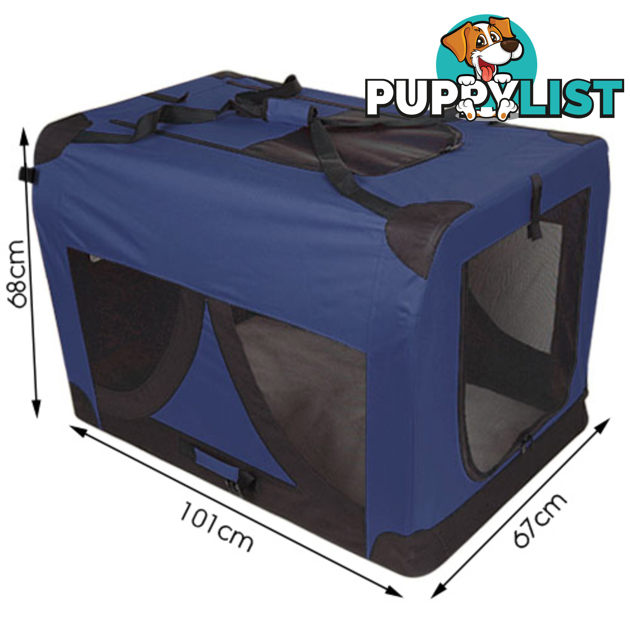 XL Pet Soft Cage Puppy Dog Cat Collapsible Crate Carrier Foldable Kennel Blue