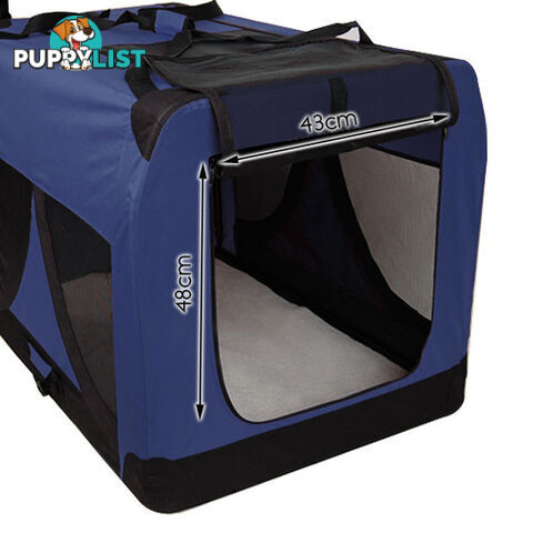 XL Pet Soft Cage Puppy Dog Cat Collapsible Crate Carrier Foldable Kennel Blue