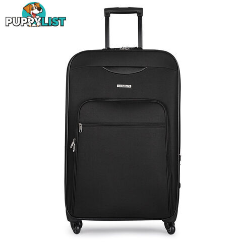 28&#34; Soft Case Luggage 4 Wheels Suitecase TSA Lock Travel Carry On Bag Black