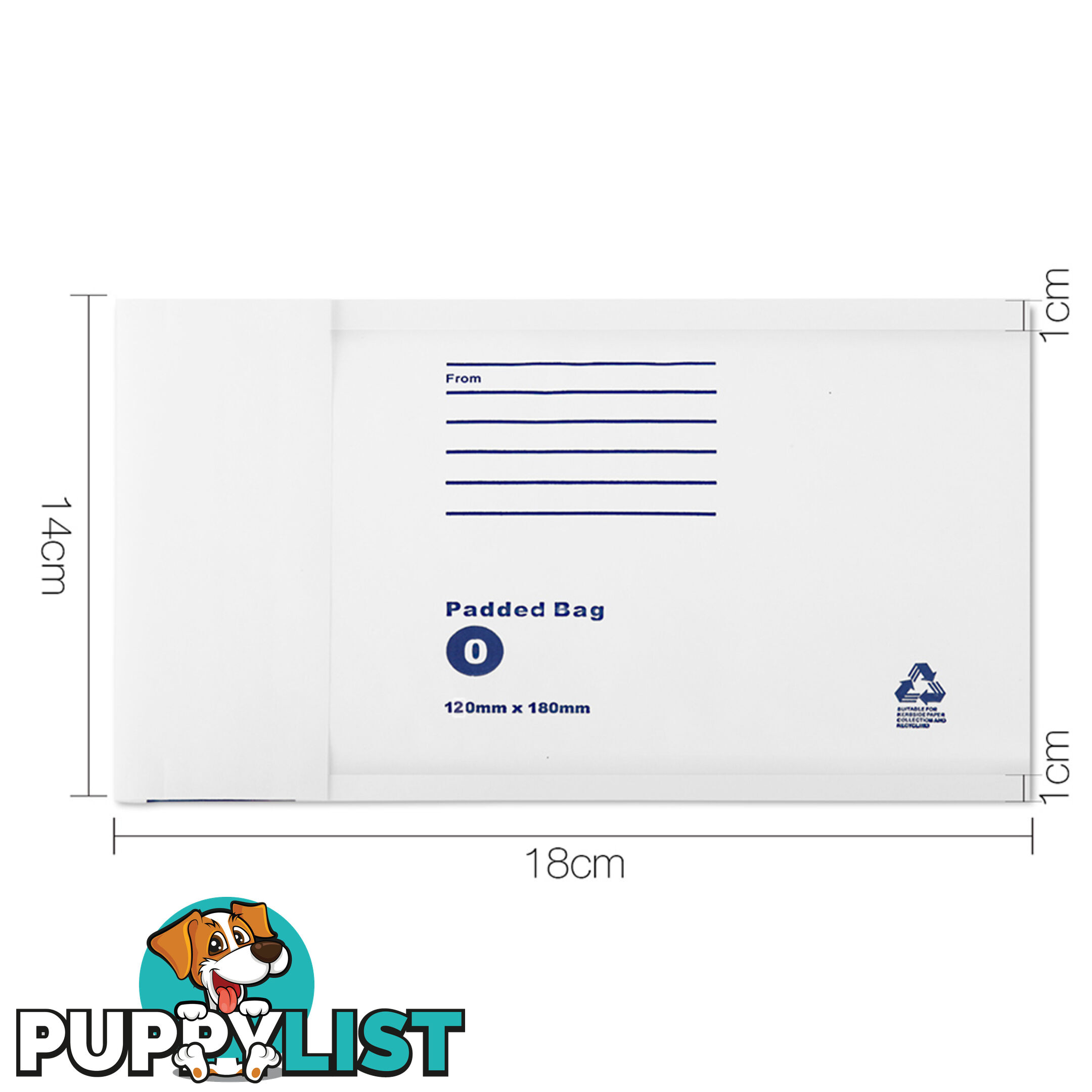 Set of 100 Bubble Padded Mailer Bag - 120mm x 180mm