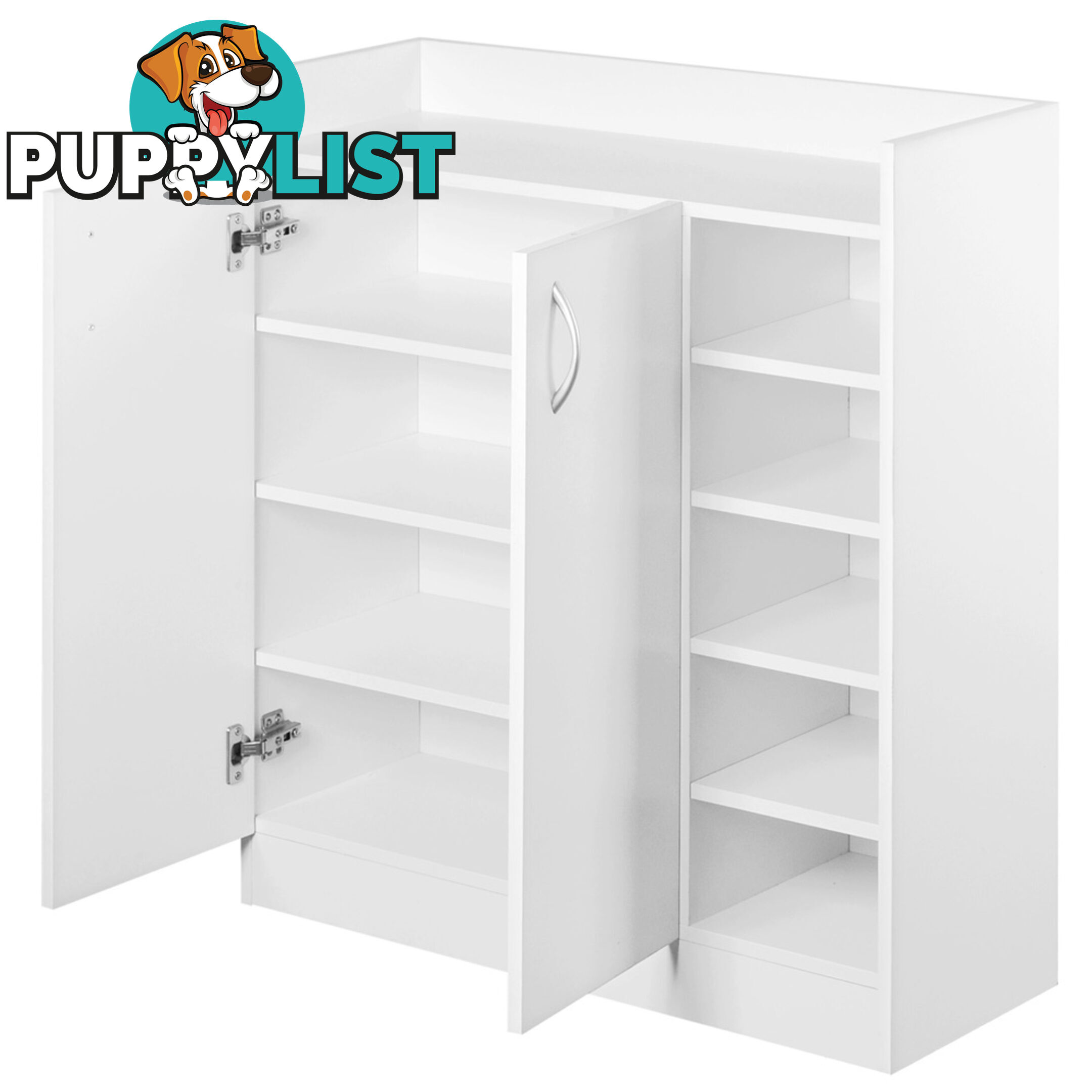 2 Doors Shoe Cabinet Storage Cupboard White