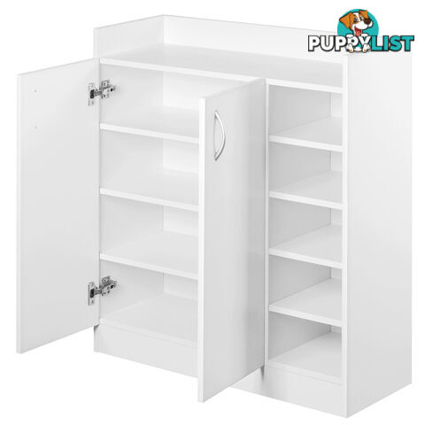 2 Doors Shoe Cabinet Storage Cupboard White