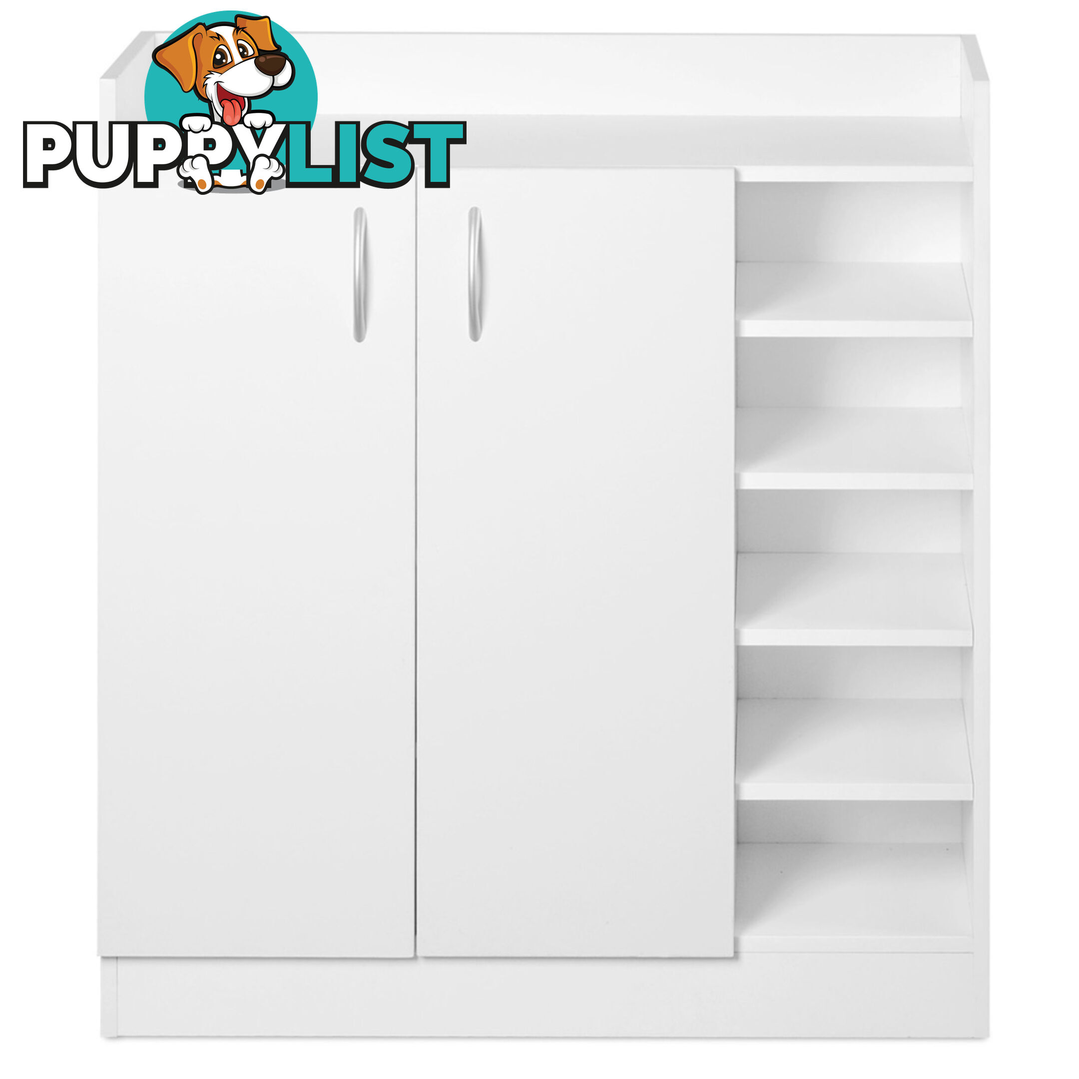 2 Doors Shoe Cabinet Storage Cupboard White