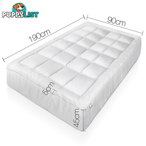 Duck Feather Down Mattress Topper 1000GSM Bamboo Pillowtop Bed Cover Single