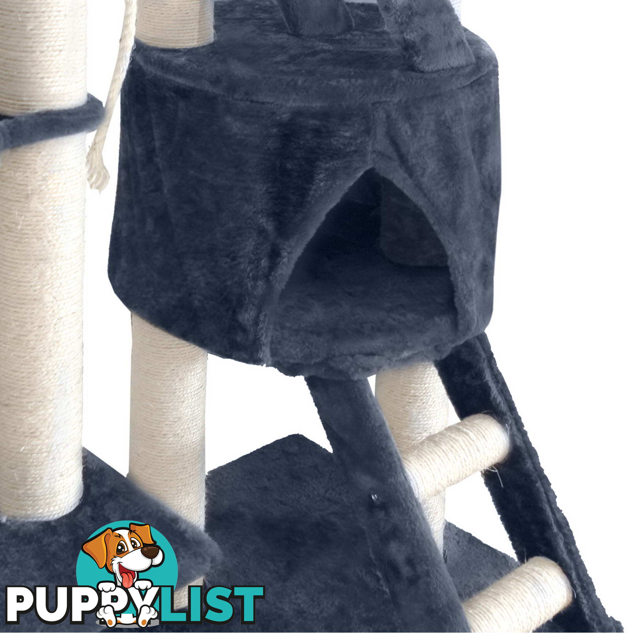 244cm Cat Scratching Poles Tree Kitten Post Pet Tower Gym House Condo Dark Grey