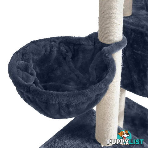 244cm Cat Scratching Poles Tree Kitten Post Pet Tower Gym House Condo Dark Grey