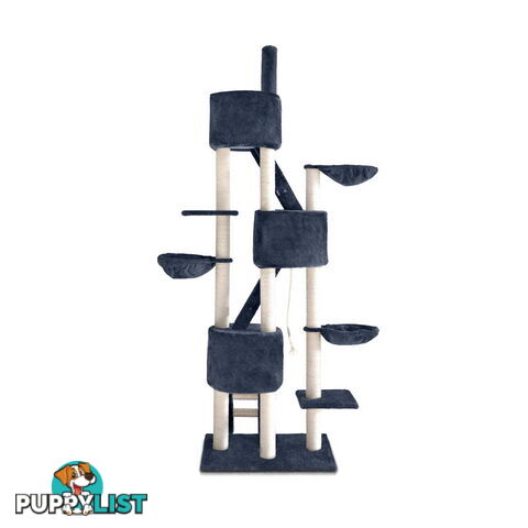 244cm Cat Scratching Poles Tree Kitten Post Pet Tower Gym House Condo Dark Grey