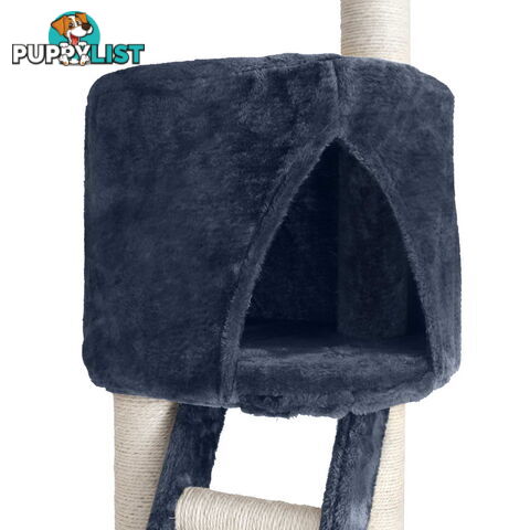 244cm Cat Scratching Poles Tree Kitten Post Pet Tower Gym House Condo Dark Grey