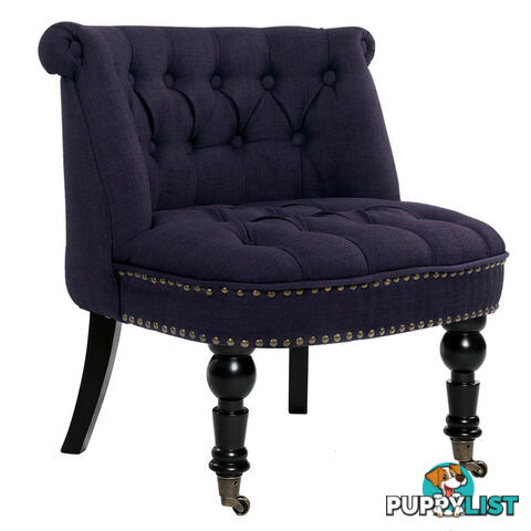 Lorraine Chair French Provincial Linen Fabric Sofa Dark Purple