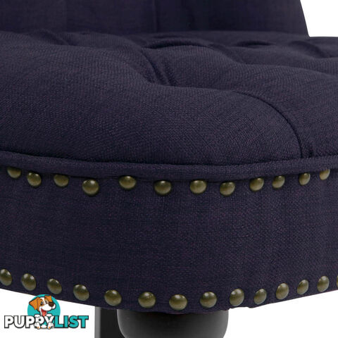 Lorraine Chair French Provincial Linen Fabric Sofa Dark Purple