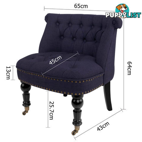 Lorraine Chair French Provincial Linen Fabric Sofa Dark Purple