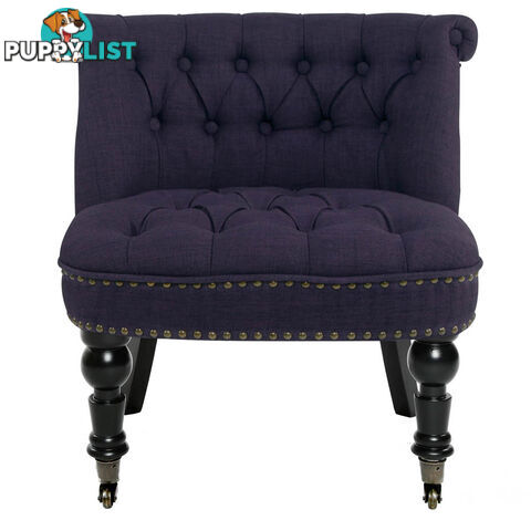 Lorraine Chair French Provincial Linen Fabric Sofa Dark Purple