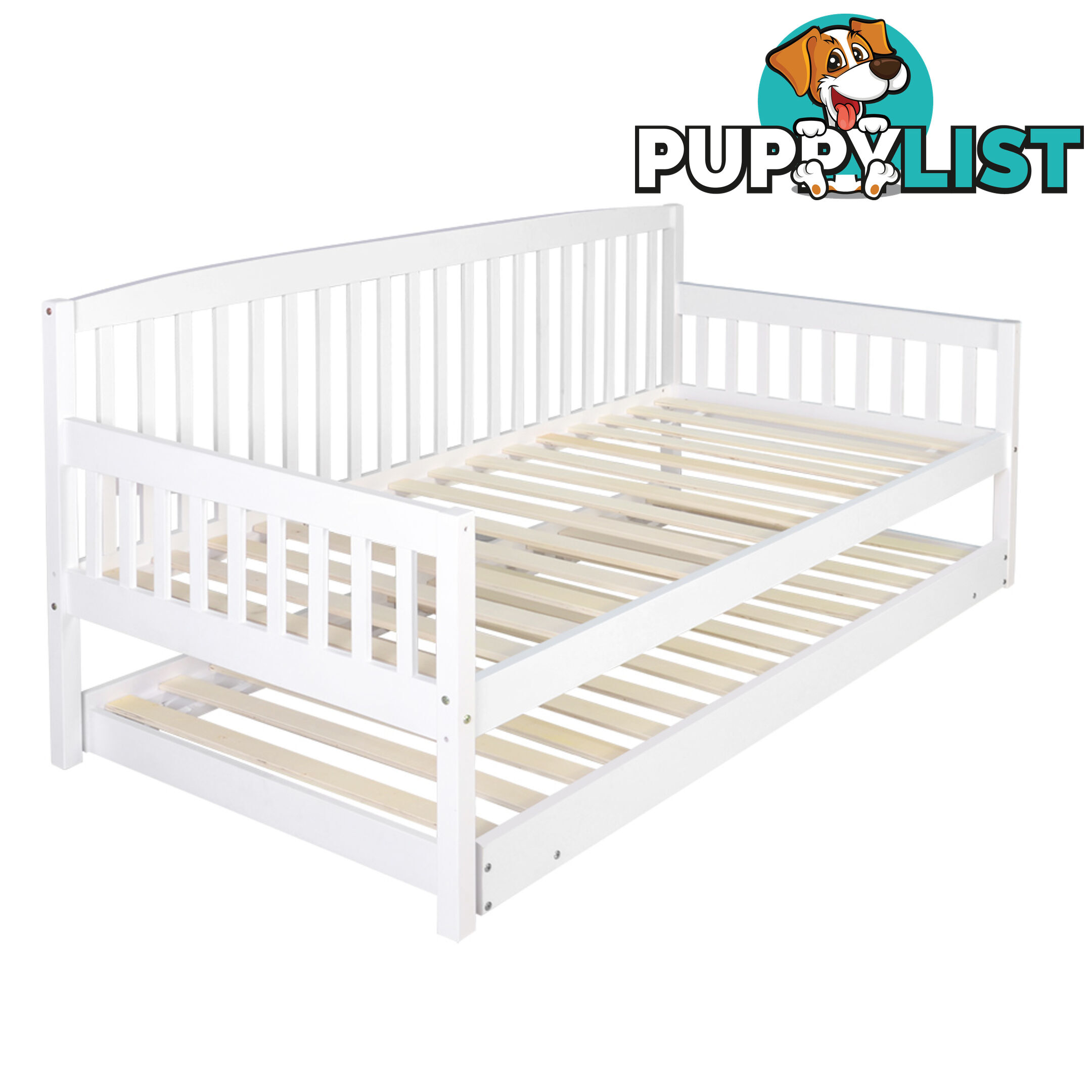 Wooden Sofa Bed Frame Single White